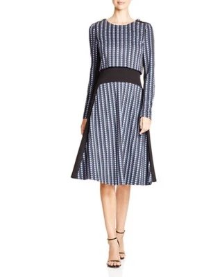 NUEVO CON ETIQUETAS $500 Vestido Tracy Reese Gemini Estampado Calce y Acampanado Popover Para Mujer 0 Foto 1 de 4