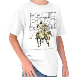 Malibu Southern California Polo Tournament Youth Crewneck T Shirts Boy or Girl - Picture 1 of 7