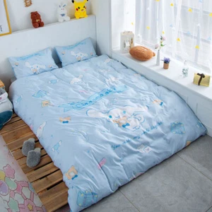 Anime Cinnamoroll Bedding Set Bed Sheet Duvet Cover Pillowcase Bed Linen 3/4 Pcs - Picture 1 of 13