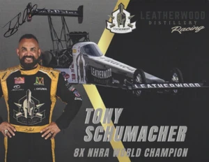 2024 Tony Schumacher signed Leatherwood Distillery Top Fuel NHRA Hero Card - Picture 1 of 2