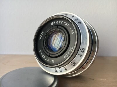 (r11) 1960 KMZ Industar 50 3.5/50 lente panqueque SLR y digital M39 montaje retrato Foto 1 de 4