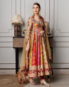 ANARKALI GOWN SALWAR KAMEEZ PAKISTANI INDIAN WEDDING PARTY WEAR DRESS BOLLYWOOD - Picture 1 of 6