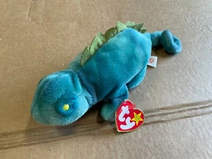 TY Beanie Babies Iggy the Iguana 1997 etiquetas raras con errores coleccionables - Imagen 1 de 7