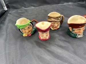 Lot of4 Vintage Royal Doulton Miniature Porcelain Toby Mugs/ Jugs, England - Picture 1 of 9
