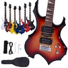 New 6 Colors Flame Type Beginner Electric Guitar +Bag Case +Cable +Strap +Picks