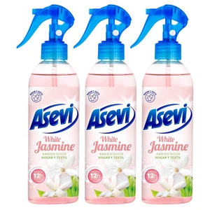 3 x Asevi Air Freshener Spray White Jasmine - For Room & Fabric Freshener 400ml - Picture 1 of 9