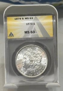 STICHTAG ANACS 1879 MS 63 MORGAN SILBER DOLLAR HELLWEISS - Bild 1 von 2