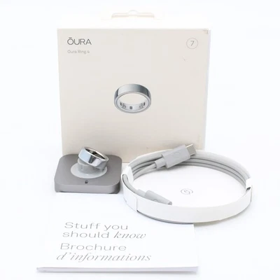 Oura Ring 4 Activity & Health Tracker Ring In Silver - Size 7 - JZ90-54217-07 - Image 1 of 4