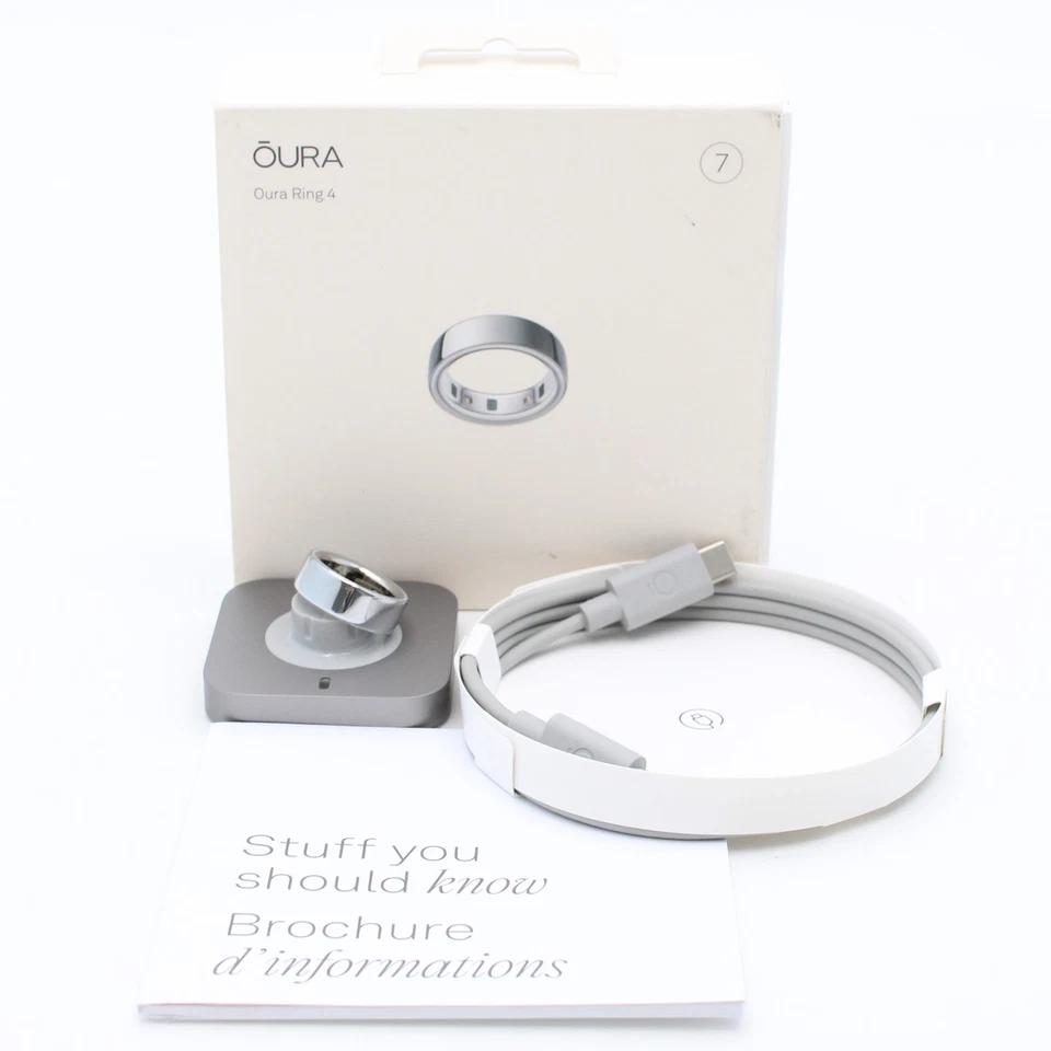 Oura Ring 4 Activity & Health Tracker Ring In Silver - Size 7 - JZ90-54217-07 - Image 1 of 4
