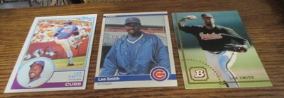 3) Lee Smith 棒球卡 1983 年 Topps #699 1984 Fleer #505 '93 Bowman #299 小熊队 — 第 1/2 张图片