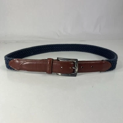 Cinturón Trenzado Cuerda Azul - Borde Cuero Genuino - Para Hombre Talla 32 Foto 1 de 4