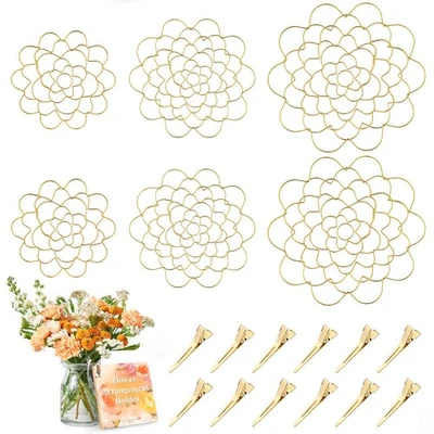 Juego de organizador de flores soporte ramo twister reutilizable oro acero inoxidable Foto 1 de 4