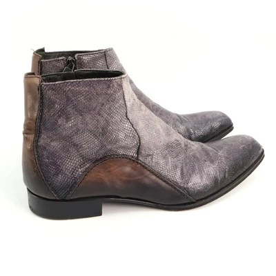 Vero Cuoio Italiano Cuero Botines Gris Piel de Serpiente Zapatos de Vestir Para Hombres EE. UU. 10.5 Foto 1 de 4