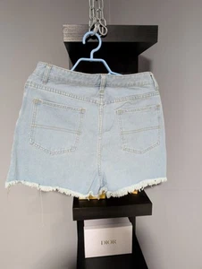 Boohoo Women's Blue Denim Shorts UK 12 Frayed At The Seams - Picture 1 of 2