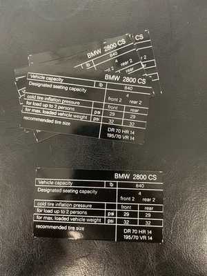 BMW E9 2500CS 3.0CSL -CAPACIDAD 2800 CS - CALCOMANÍA Foto 1 de 2