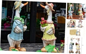 Garden Statues Couple Duck, Funny Cartoon Duck Garden Statues Indoor Outdoor  - Picture 1 of 7