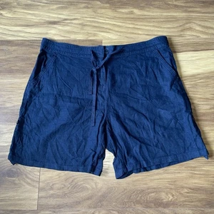 Próxima Talla 14 Azul Marino Pantalones Cortos Mezcla Lino Damas Mujer - Imagen 1 de 7