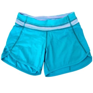 Ivivva Lululemon Girls Speedy Short Size 10 Lined Athletic Run Teal Green Pink - Picture 1 of 15