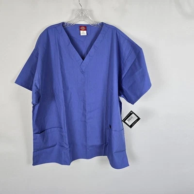 Simulación Médica Dickies Para Mujer 2XL Azul Cuello en V Bolsillos Enfermera Talla Grande  Foto 1 de 4