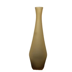 Hand Blown Beach Glass Long Neck Bottles Attributes Of Italian Glass Signed 13" - Picture 1 of 10