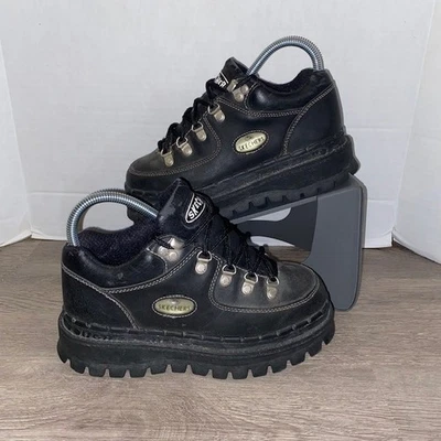 VTG 90s Y2K Skechers Jammers Women’s 7 Black Platform Chunky Tough Shoes Read - Image 1 of 4