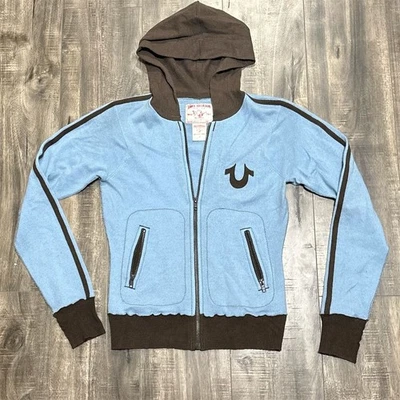 Chaqueta con capucha True Religion azul con cremallera para mujer talla S informal Foto 1 de 4