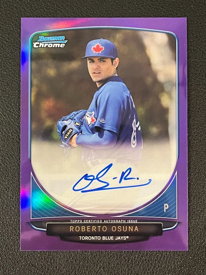 Roberto Osuna 2013 Bowman Chrome с автографом фиолетовый переливающийся /10 Blue Jays - Изображение 1 из 2