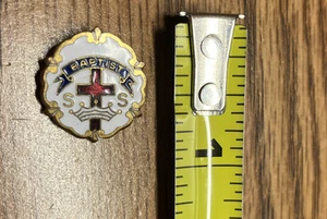 Baptist Cross and Crown S.T.S Church Sunday School Attendance Award Pin - Picture 1 of 3