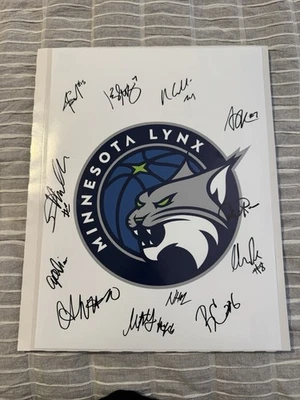 MINNESOTA LYNX 2025 FULL TEAM SIGNED 11x14 Photo WNBA Logo Authentic Autograph - Image 1 of 3
