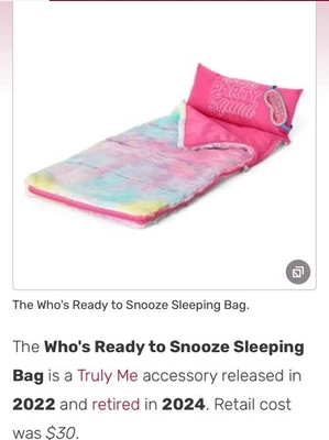 Saco de dormir AMERICAN GIRL muñeca lista para dormir Foto 1 de 4