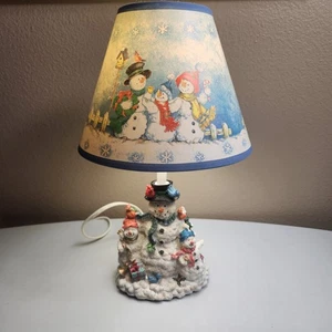 Jolly Snowman Family Christmas Table Lamp w/Shade - Picture 1 of 10
