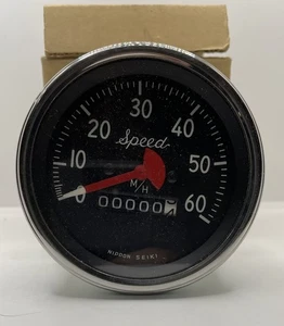 Velocímetro Nippon Seiki Japón 60 MPH vintage buen estado nuevo con caja. - Imagen 1 de 9