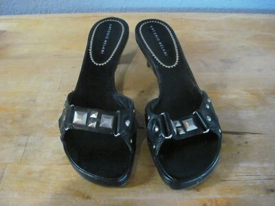  Sandalias de tacón alto Antonio Melani de cuero negro talla 8,5 M para mujer Foto 1 de 4