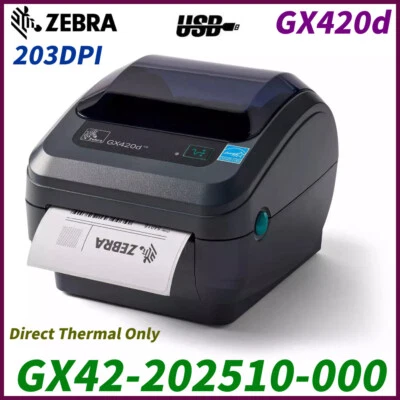 Zebra GX420d Direct Thermal Printer USB Serial and Parallel Port GX42-202510-000 - Image 1 of 4