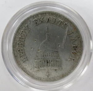 1899 NATIONAL JUNIOR REPUBLIC ONE DOLLAR LIBERTY EXALTS LABOR TOKEN - Picture 1 of 3