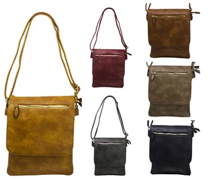 Women Shoulder Handbag Flap Over Front Zip Pocket Messenger Crossbody Bag 66163 - Picture 1 of 24