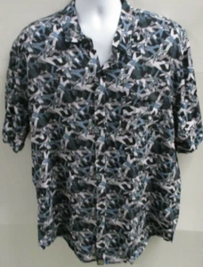 LulaRoe Hawaiian Style Shirt, Blue with Multiple Colored Airplanes, S/S, XXL - Picture 1 of 6