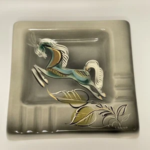 Sascha Brastoff Mid Century Modern Ashtray Star Steed Edged Galloping Stallion - Picture 1 of 16