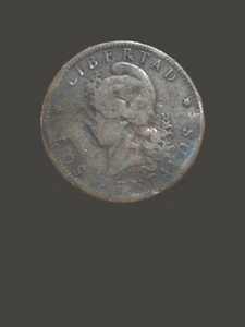 1884 Argentina 2 Centavos Bronze Coin - VG (Very Good) condition - Picture 1 of 2