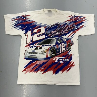 Vintage Jeremy Mayfield Nascar Racing Mobil T Shirt AOP All Over Print M - Image 1 of 4