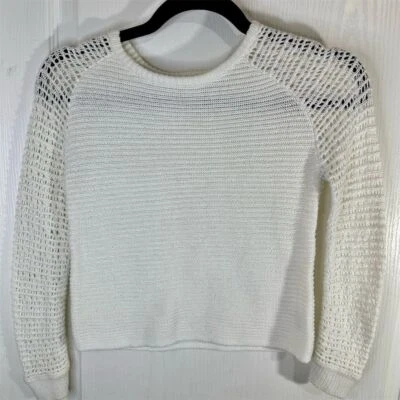 Crazy 8 Kids White Knit Pullover Sweater Size 7-8 Long Sleeve Casual - Image 1 of 4