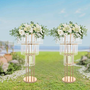 Soporte de flores de 3 niveles para boda, soporte de flores de cristal, decoración de bodas - Imagen 1 de 22