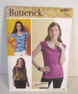 Butterick 6847 Cowl-Neck Tops w/ Sleeve Variations Pattern Misses' 16-24 Uncut - Picture 1 of 3