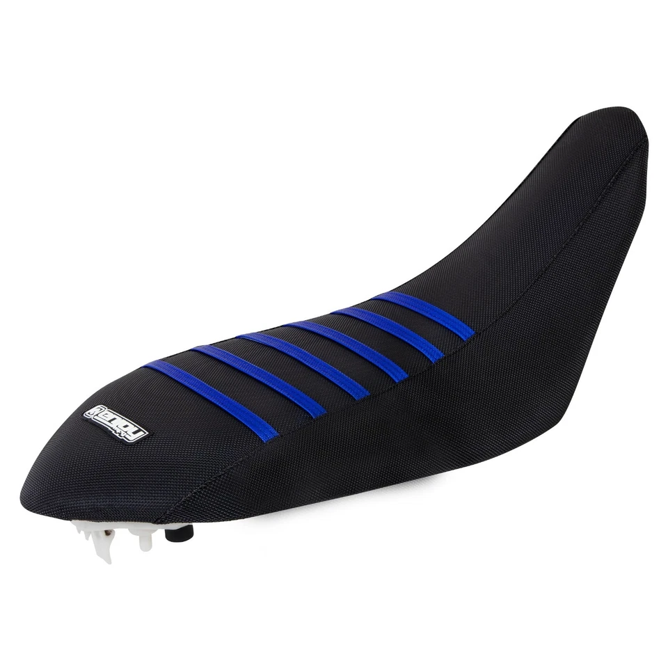 Cubierta de asiento con pinza Yamaha Raptor 350 2004-2018 TODA NEGRA con costillas azules #242 Foto 1 de 4