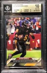 2024 TOPPS NOW JAYDEN DANIELS, #11, ROOKIE, DATED 10/27/24, BGS PRISTINE 10, ROY - Picture 1 of 2