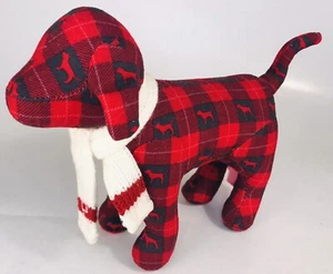 Victoria's Secret Dog Flannel Scarf Pink Collection 6” Winter Red And Black - Picture 1 of 4