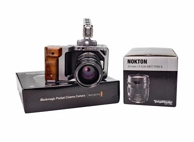 Blackmagic Pocket Cinema Camera + Voigtlander 25mm f0.95 MFT Lens + Accessories - Image 1 of 4