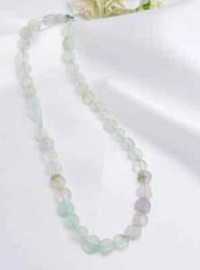 Collar de cuentas de lujo de fluorita l 14 pulgadas fluorita natural elegante de 9 mm a 10 mm - Imagen 1 de 10