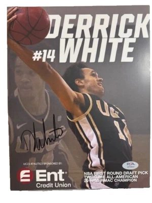DERRICK WHITE SIGNED 8X10 PHOTO BOARD ROOKIE SIGNATURE BOSTON CELTICS PSA COA - Image 1 of 3