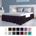 Polyester Brushed Bed Skirt Elastic Dust Ruffles 16 Inch Drop